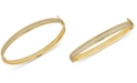 Macy's Textured Two-Tone Bangle Bracelet in 10k Gold & White Gold
